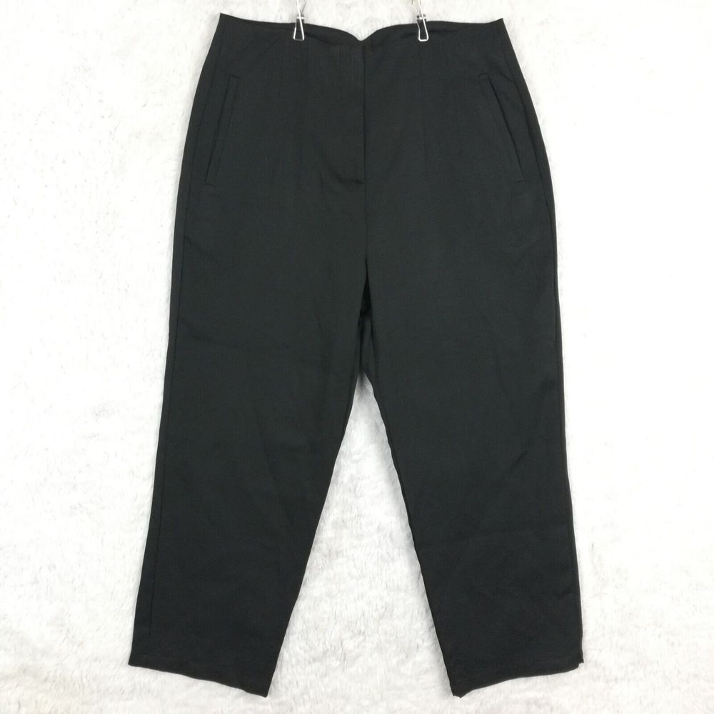 Cider‎ Womens Pants Trouser Capri Black Satin Pleated High Rise XL New